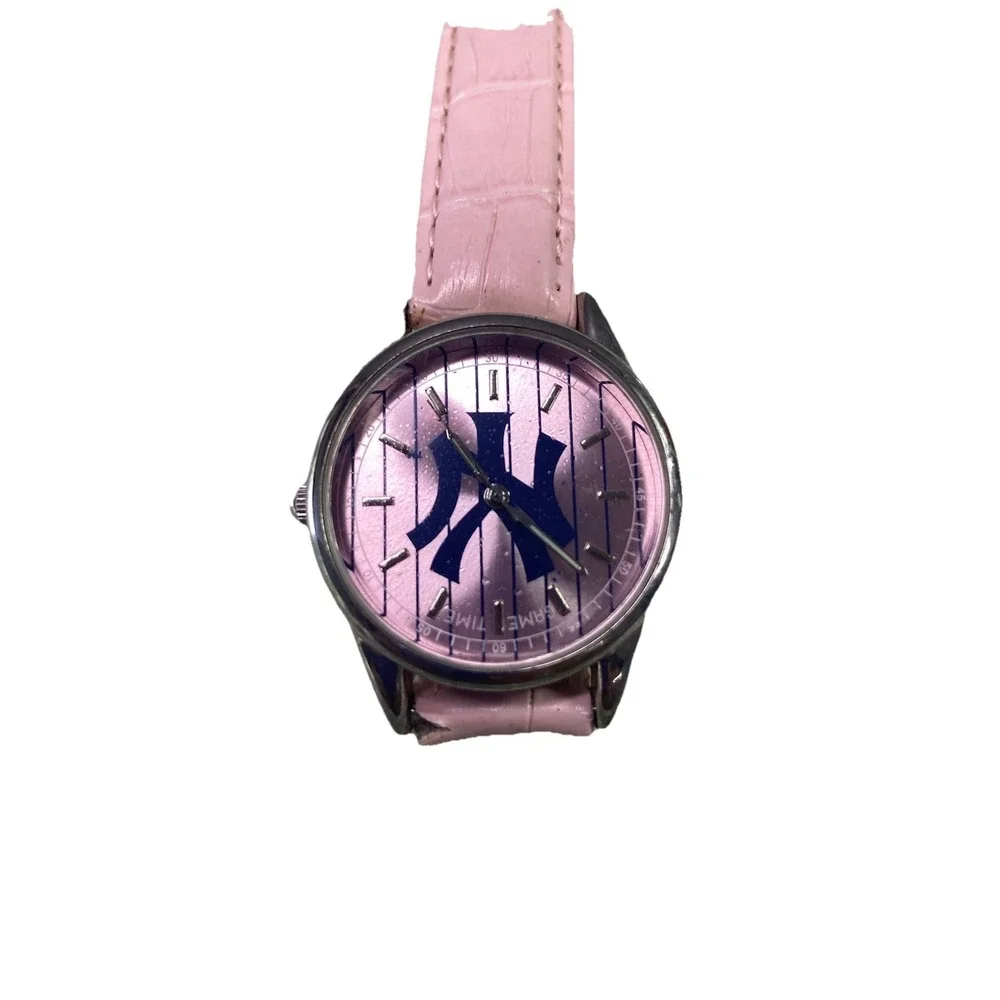 New York Yankees Womens Pink & Blue MLB Watch‎ WORKS.. Face=1.25